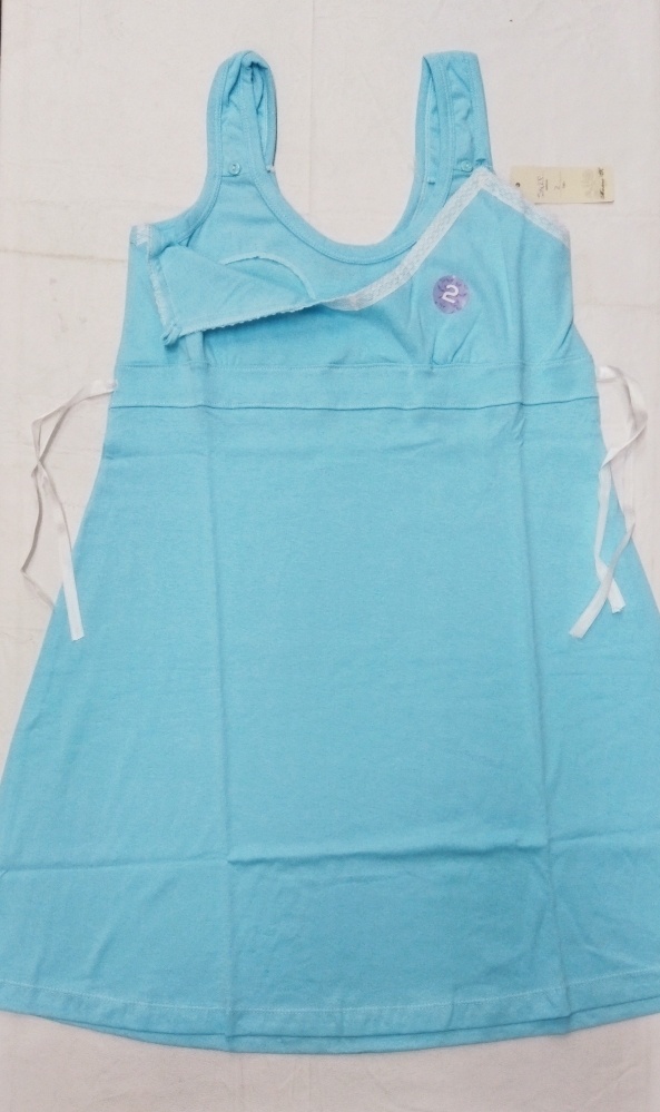 Camison Maternal Amamantar sin Mangas Liso Jersey Puro Algodon - Imagen 4