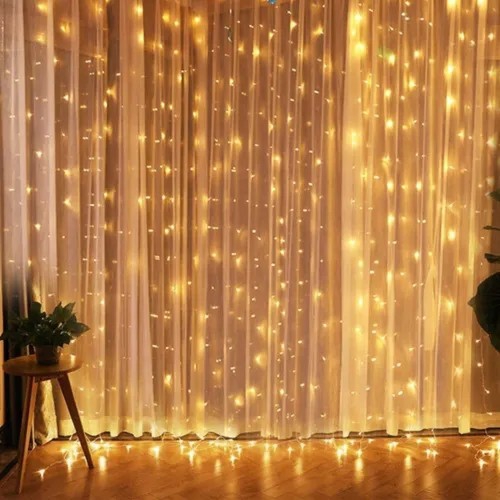 Cortina Navideña 300 Led de Luz Cálida - Imagen 2