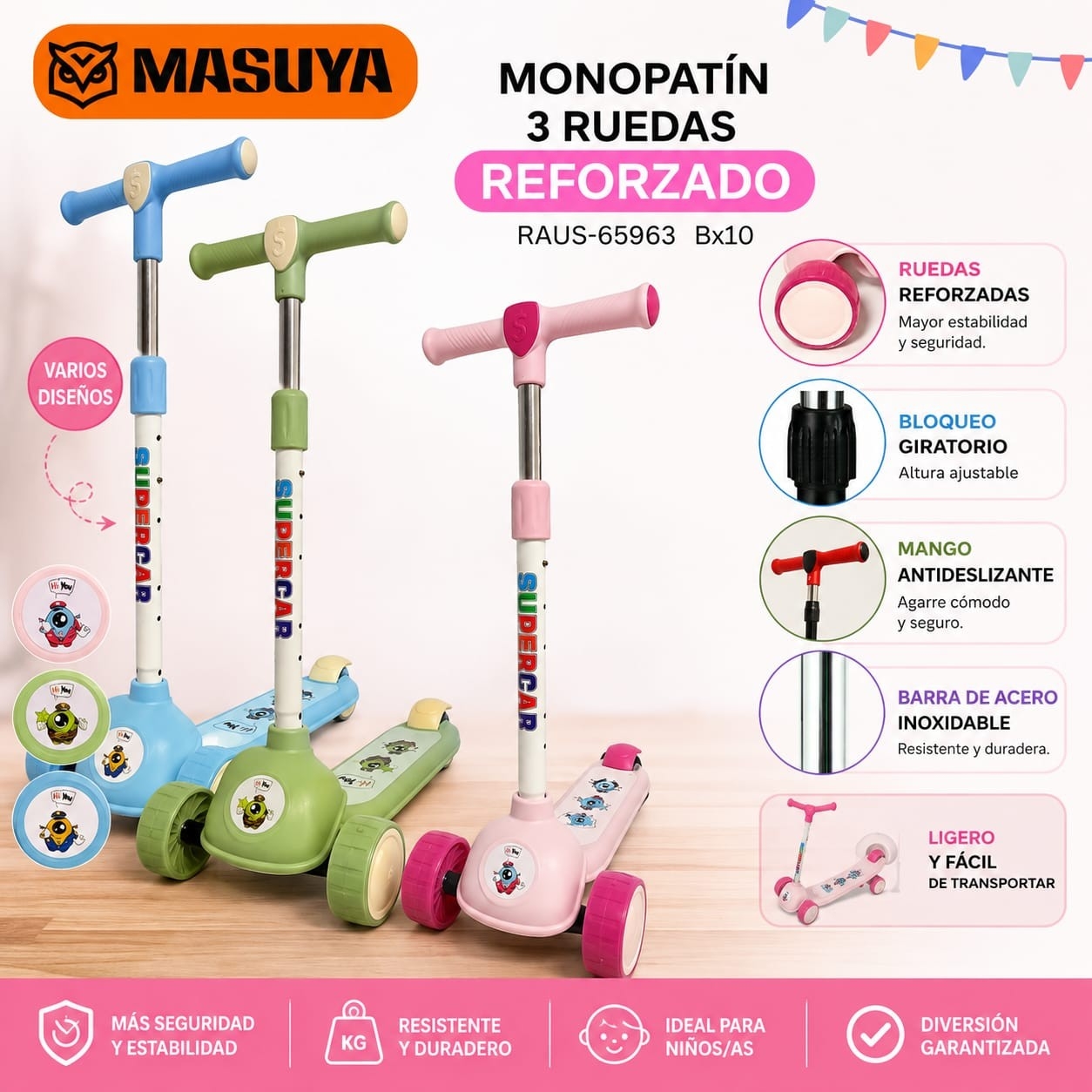 Monopatin Infantil Masuya Raus-65963 - Imagen 2