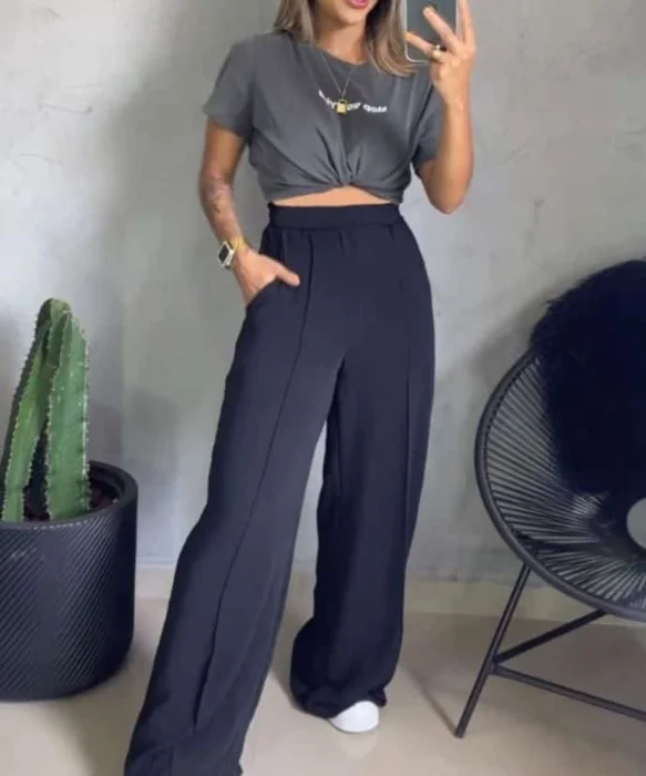 Pantalón Palazzo Formal Casual Mujer