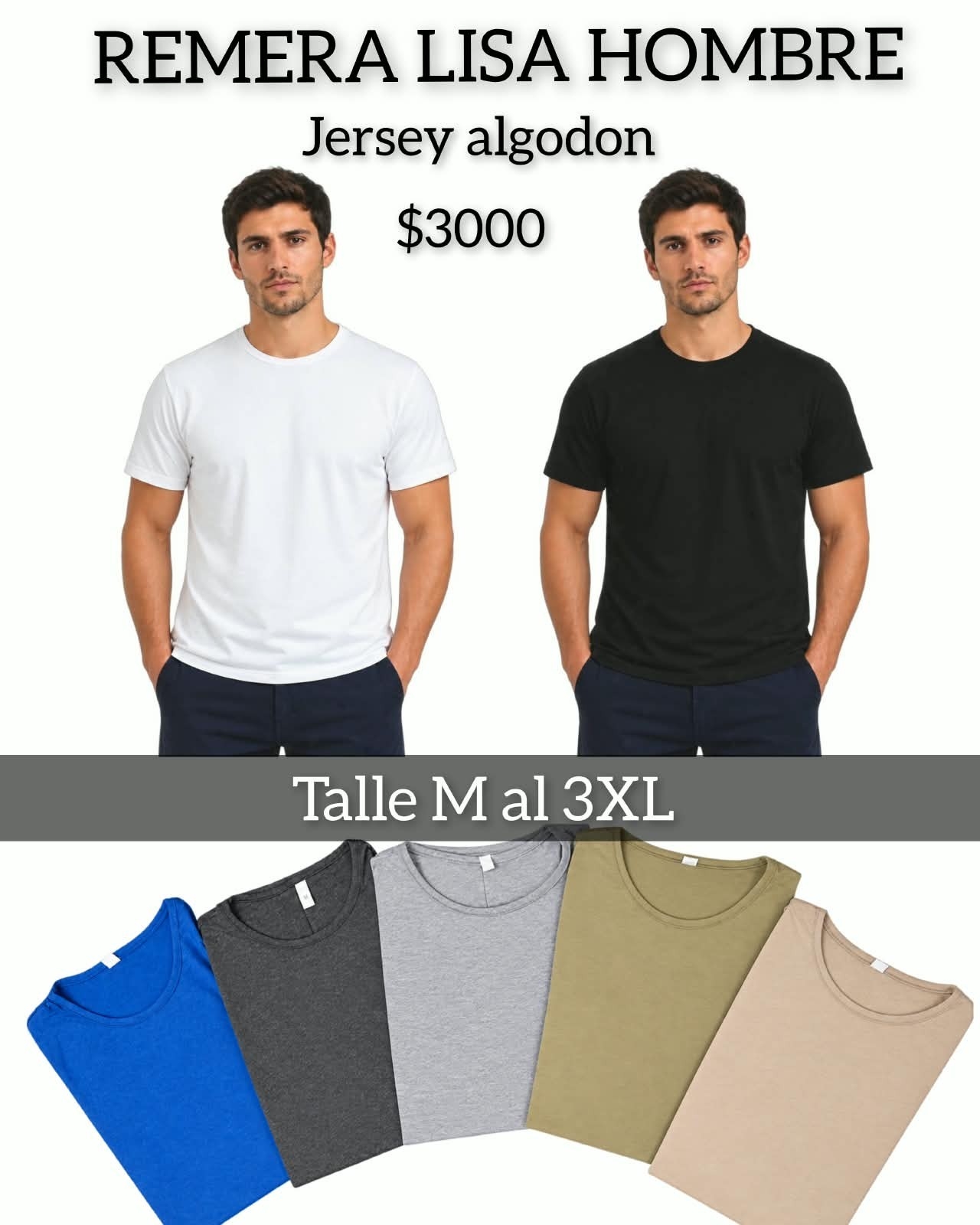 Remera Hombre Lisa - Imagen 2