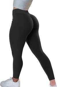 Calza Push Up Frunce Lisa Negra Lycra 70