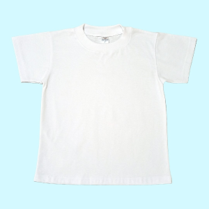 Remera Colegial Blanca de Algodón