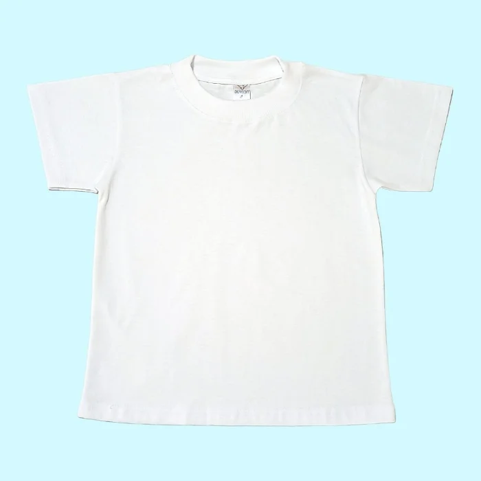 Remera Colegial Blanca de Algodón