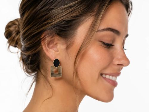 Aros con Aplique de Piedra Calidad Premium