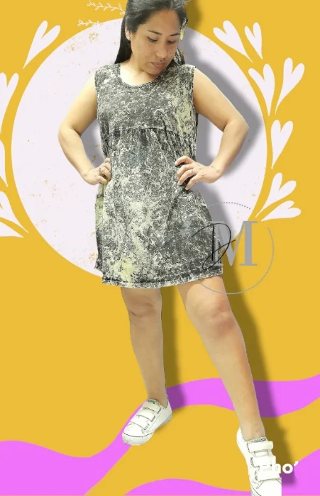 Vestido Nevado Frunce (c/m y S/m)