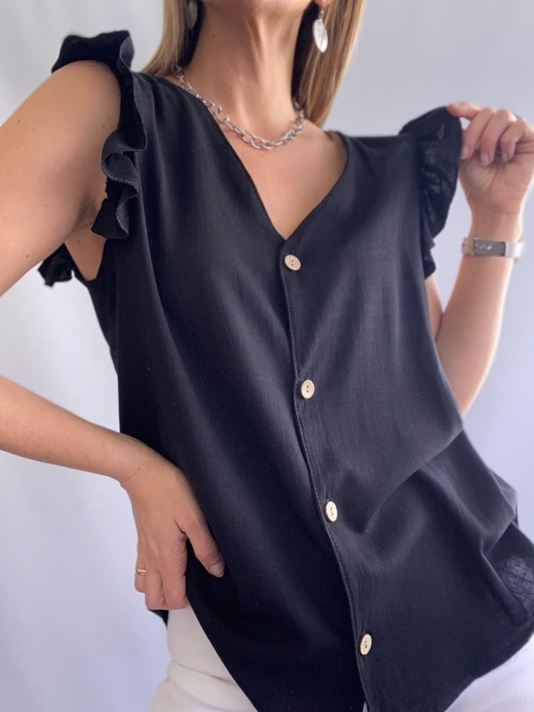 Remera Estilo Camisa Lino Sastrero - Imagen 2