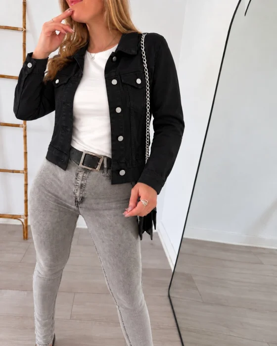Campera de Jeans Negra