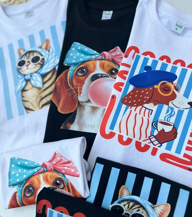 Remera Estampada Mascotas Fashionista para Niña