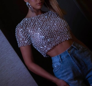 Blusa Perla con Strass y Pollera con Strass - Miniatura 5