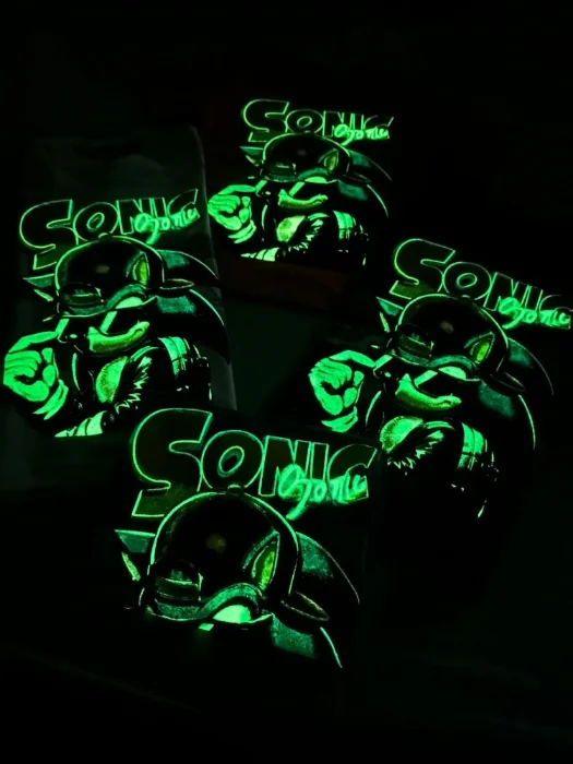 Remeras Brillan en la Oscuridad- Sonic  Algodón Peinado Calidad Premium