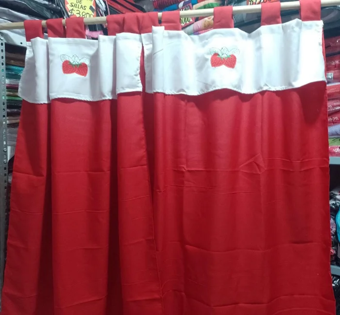 Cortinas de Cocina Bordadas Tela Microfibra
