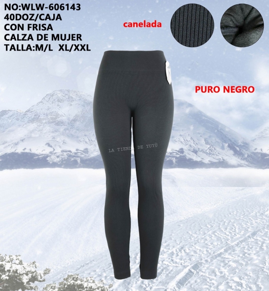 Calza Termica Dama Canelada Importada la Tienda de Yuyu - Imagen 1