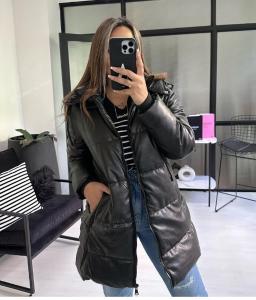 Campera Tapado Engomado Mujer con Piel Importado