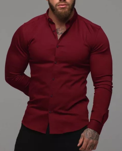 Camisas Elastizadas Lisas de Poplin