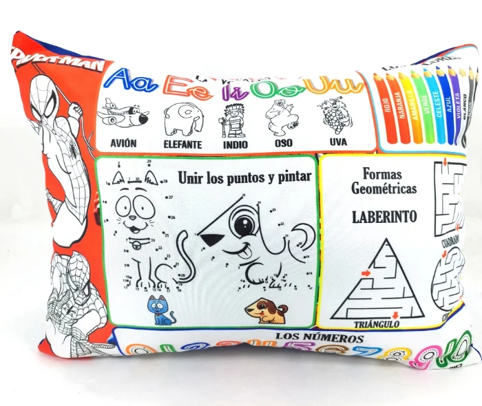 Almohadita Didactica  40x30 Cm con 6 Marcadores Lavable