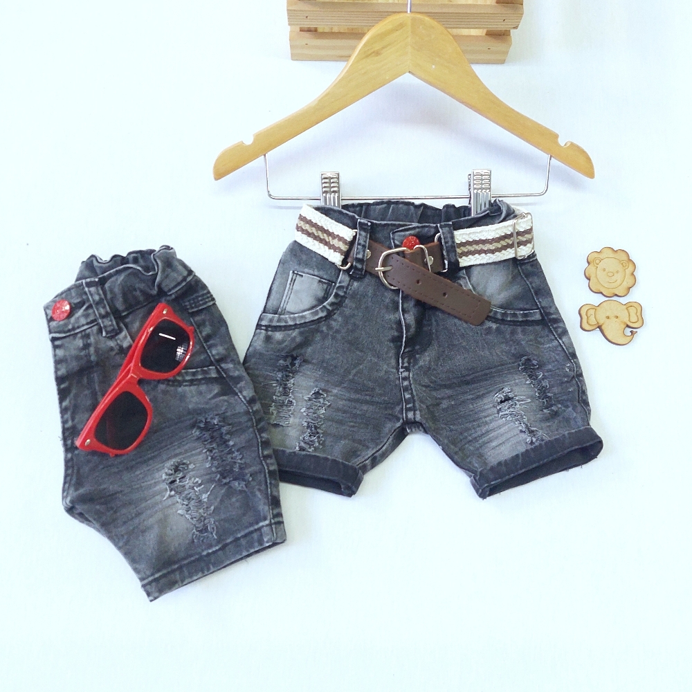 Bermuda Jeans Black P/bebe - Imagen 3