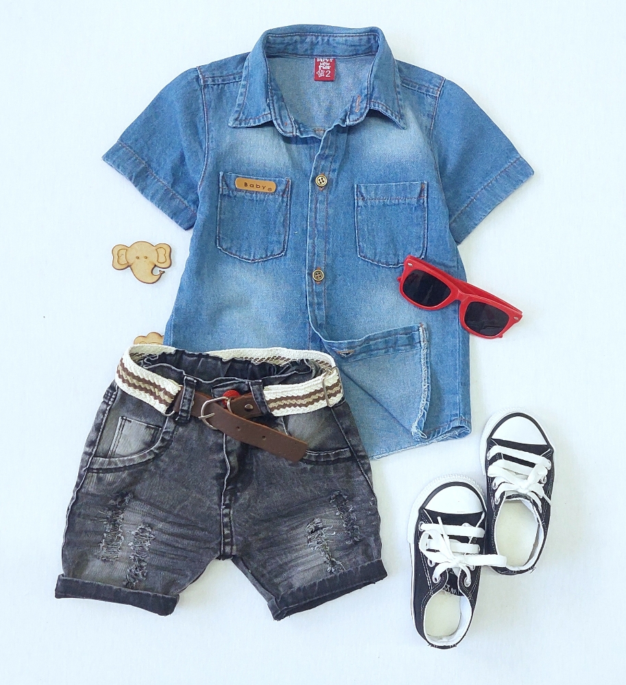 Bermuda Jeans Black P/bebe - Imagen 4
