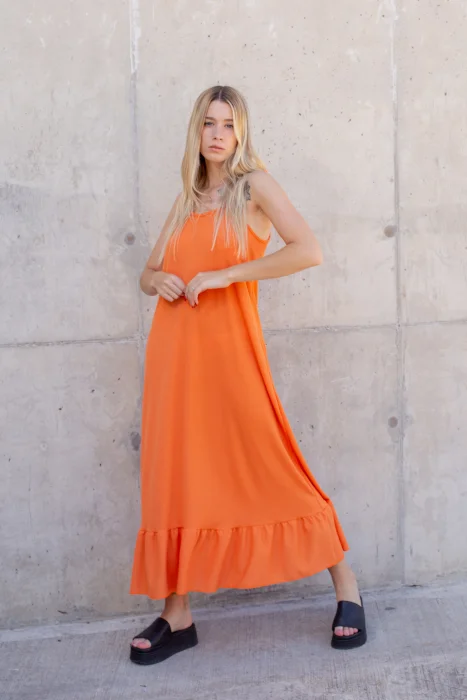 Vestido Largo de Wafle 2 al 6 Amplios