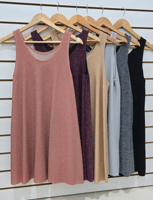 Vestido Bobo Lurex Liso
