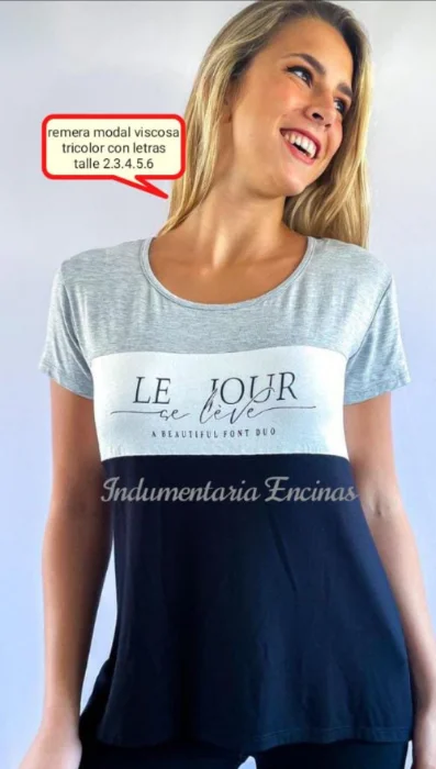 Remera Tricolor con Letras