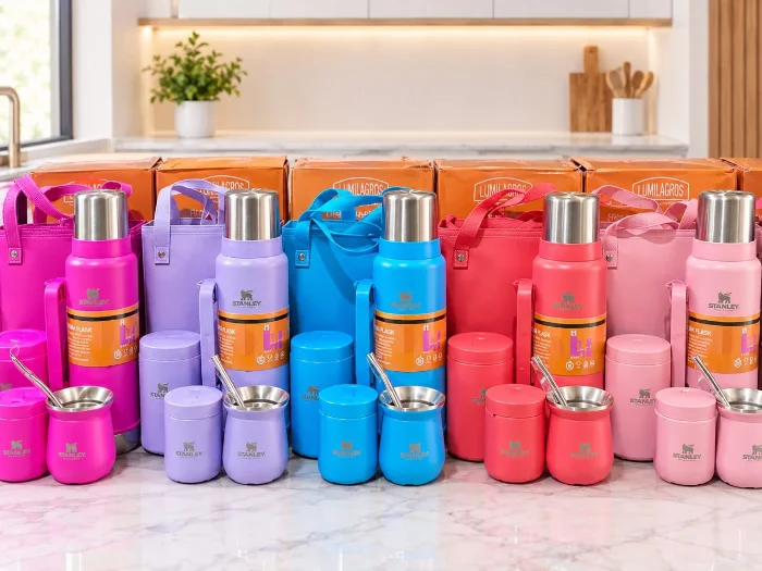 Set Stanley Termo 1,2lt, Mate 260 Ml, Bombilla, Yerbera, Azucarera y Bolso Matero