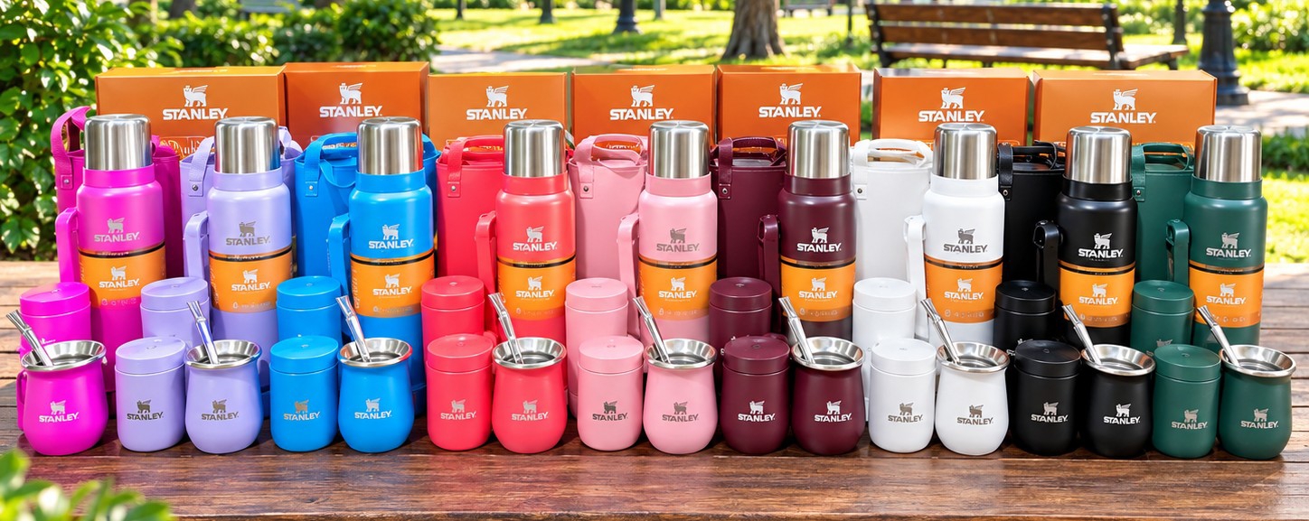 Set Stanley Termo 1,2lt, Mate 260 Ml, Bombilla, Yerbera, Azucarera y Bolso Matero - Imagen 3