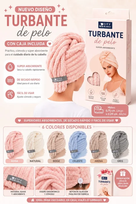 Turbante de Pelo con Caja Incluida