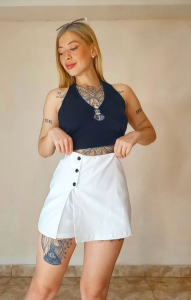 Short Pollera Bengalina Elestizada