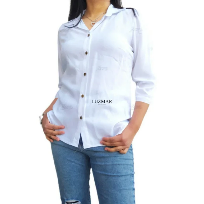 Camisa 3/4 de Fibrana Lisos ( 1 al 5)