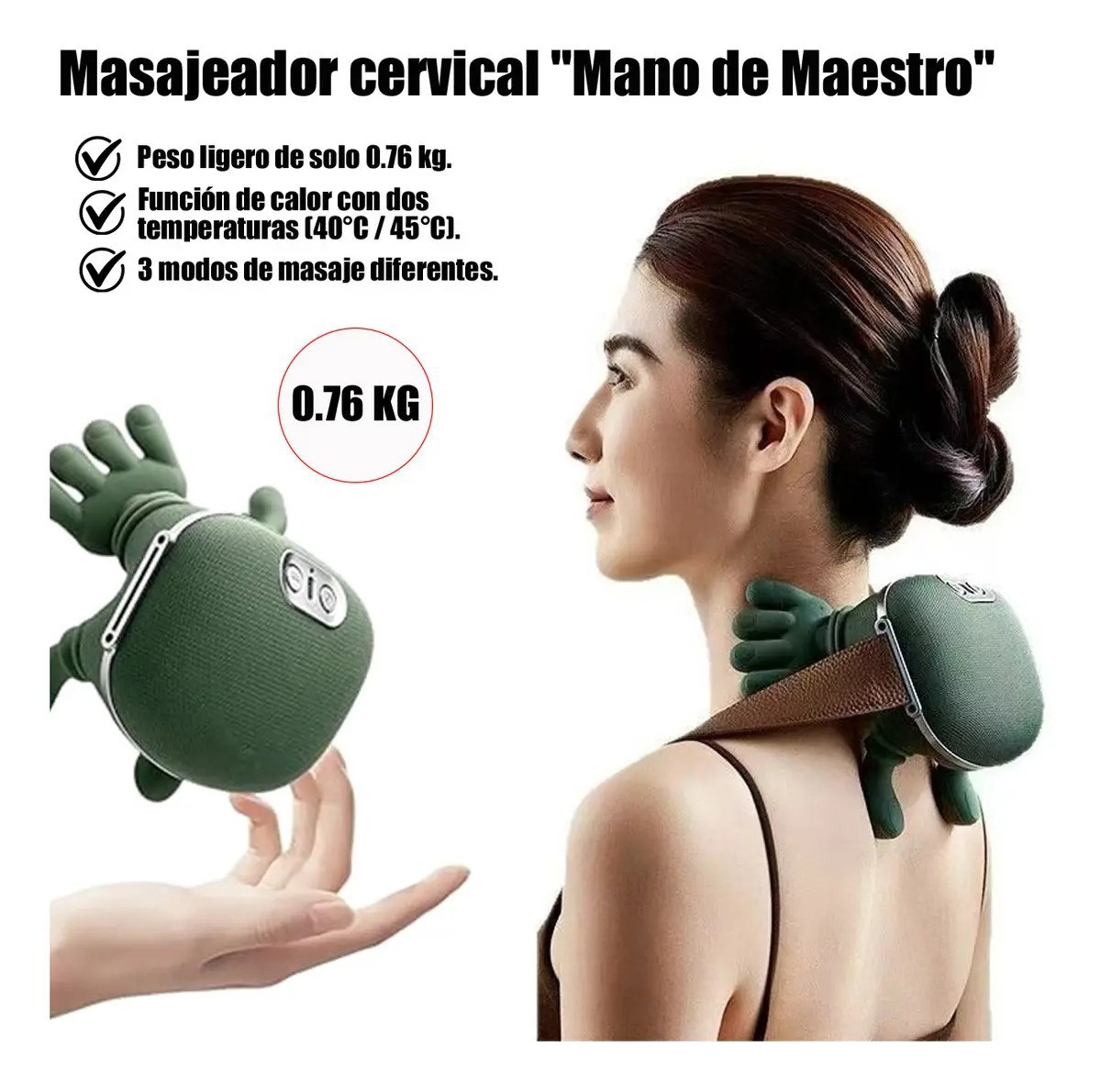 Masajeador Cervical Portátil con Calor Manitos - Imagen 2
