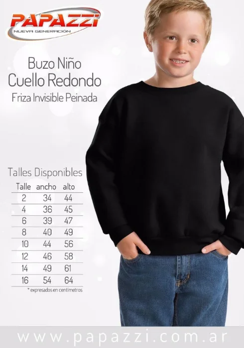 Buzo Liso Cuello Redondo Frisa Invisible
