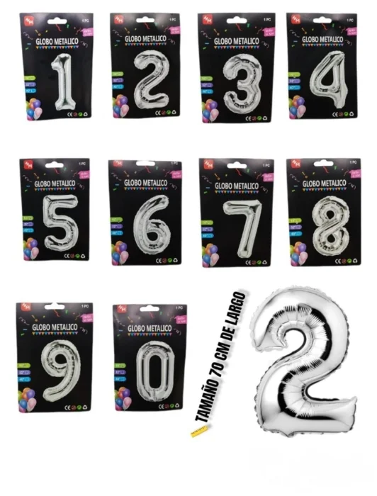 Globos Números Cotillon  16 Pl