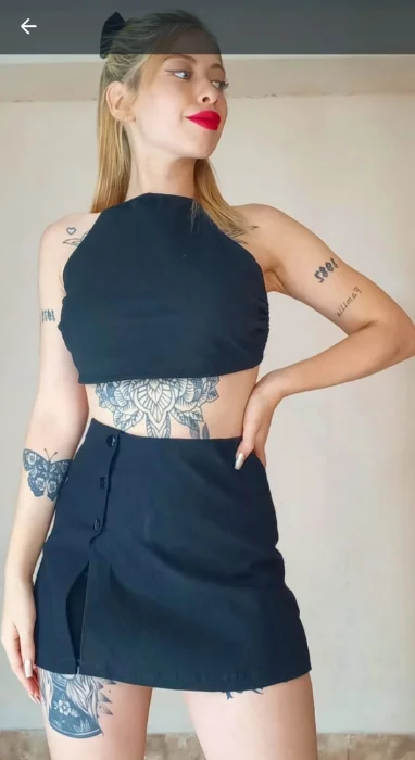 Short Pollera Bengalina Elastizado