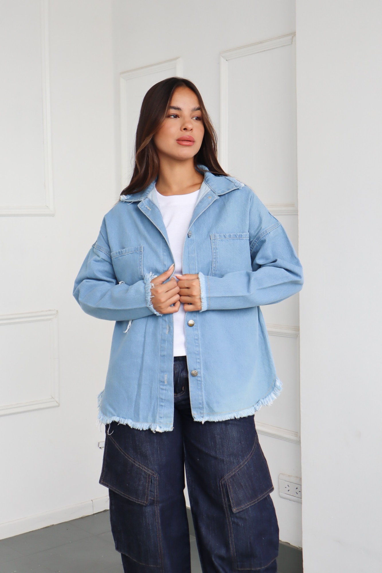 Camisaco de Jean Celeste Claro - Imagen 2
