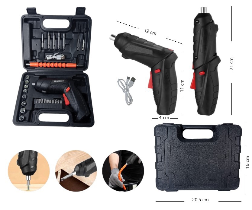 Destornillador Inalambrico Recargable Usb 47pcs - Imagen 5