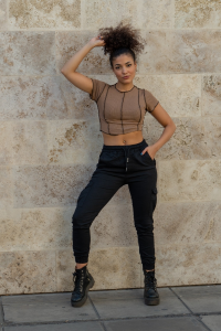 Jogger Cargó de Dama Elastizado Gabardina - Miniatura 5