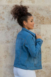 Campera de Dama Clasica Elastizado (celeste)