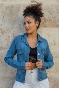 Campera de Dama Clasica Elastizado (celeste) - Miniatura 3