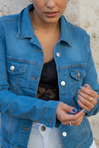 Campera de Dama Clasica Elastizado (celeste) - Miniatura 6