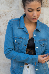 Campera de Dama Clasica Elastizado (celeste) - Miniatura 8