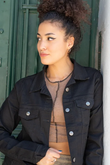 Campera de Dama Clasica Elastizado (negro)