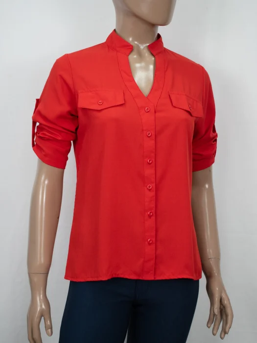 Camisa Cuello Mao Lisa