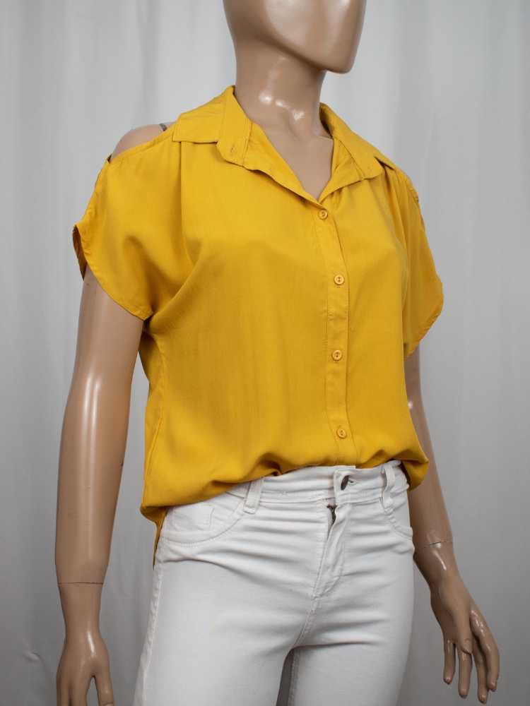 Camisa Hombro Descubierto Lisa - Imagen 2