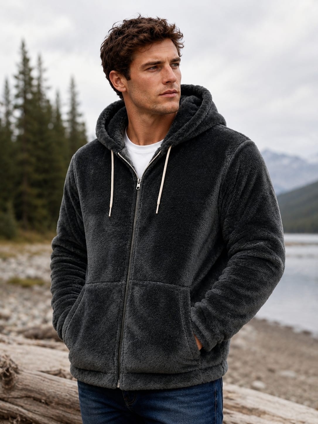 Campera Patagónica de Peluche con Polar por Adentro - Imagen 1