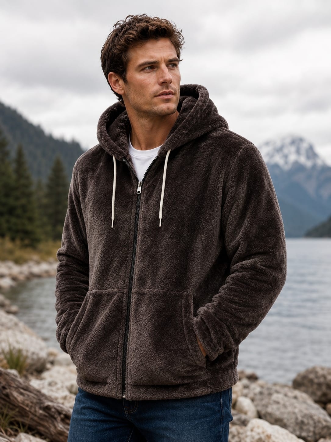Campera Patagónica de Peluche con Polar por Adentro - Imagen 2