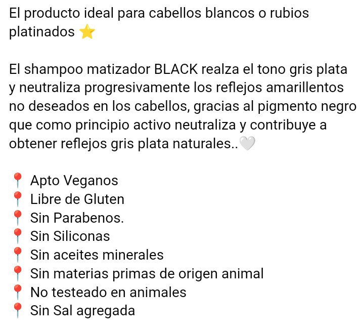 System 3  Shampoo Matizador Negro  X 375ml para Grises, Platinados y Canas - Imagen 2