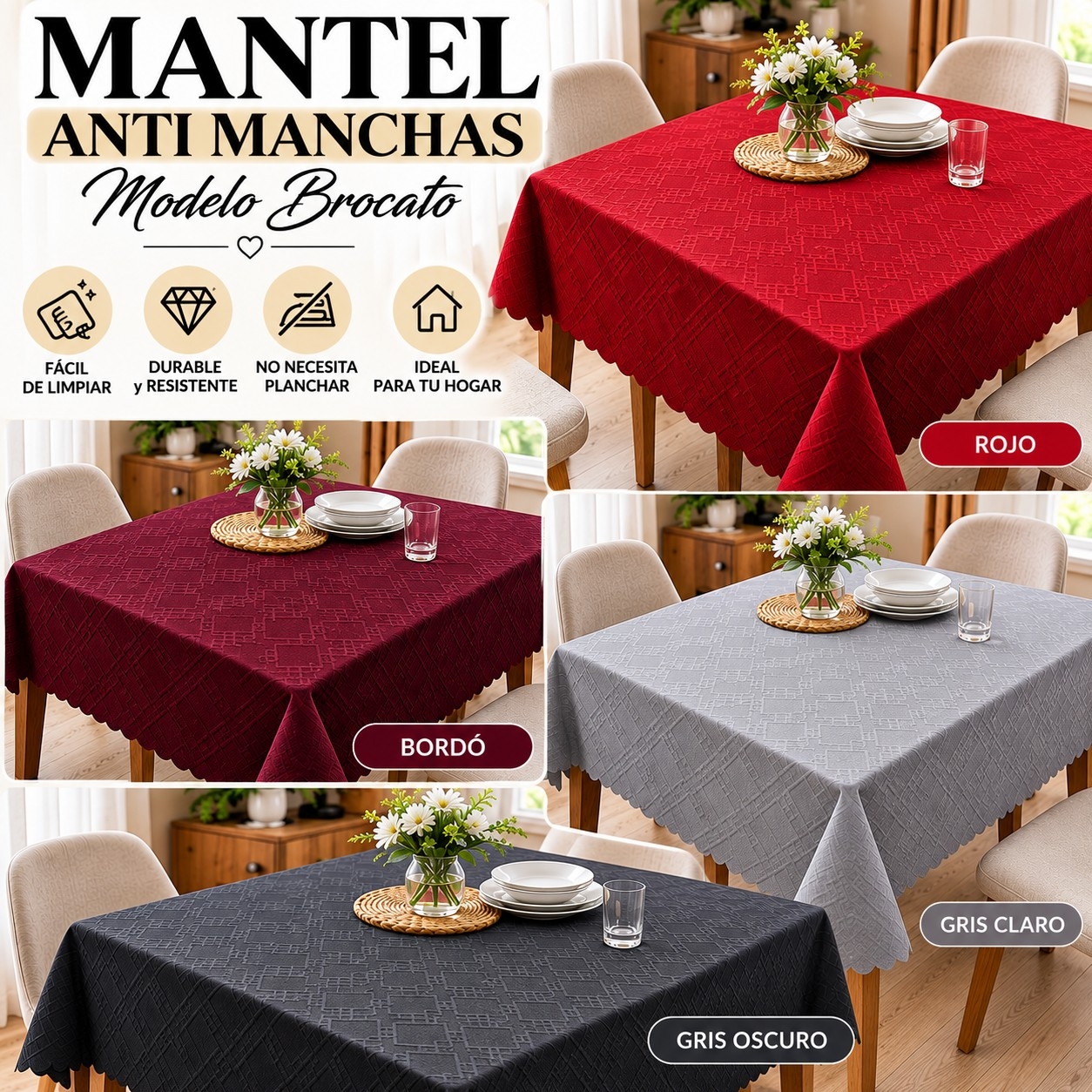 Mantel Antimanchas  2 M - Imagen 2