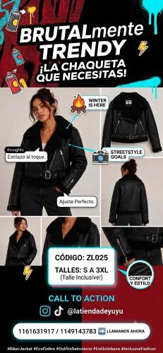 Campera Gamulan Negro Importado Corderito y Piel la Tienda de Yuyu