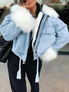 Campera Jean Importado Corderito y Piel la Tienda de Yuyu - Miniatura 2